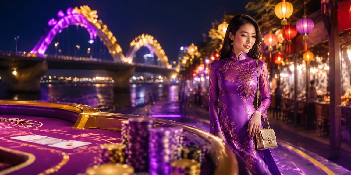 Người phụ nữ mặc áo dài tại Đà Nẵng chơi baccarat trực tuyến với giao diện sang trọng